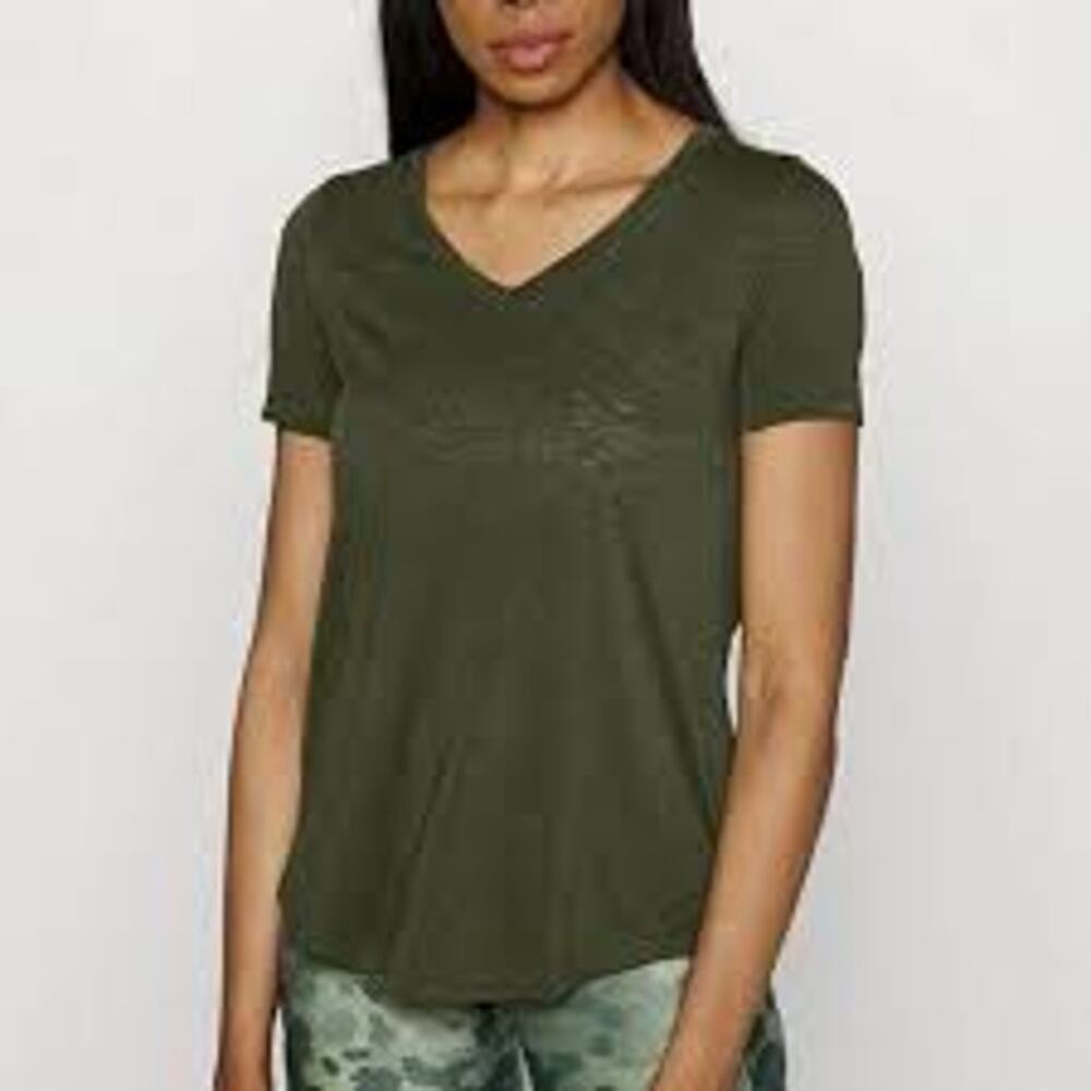Athleta Breezy Scoop V Tee- Small- Green